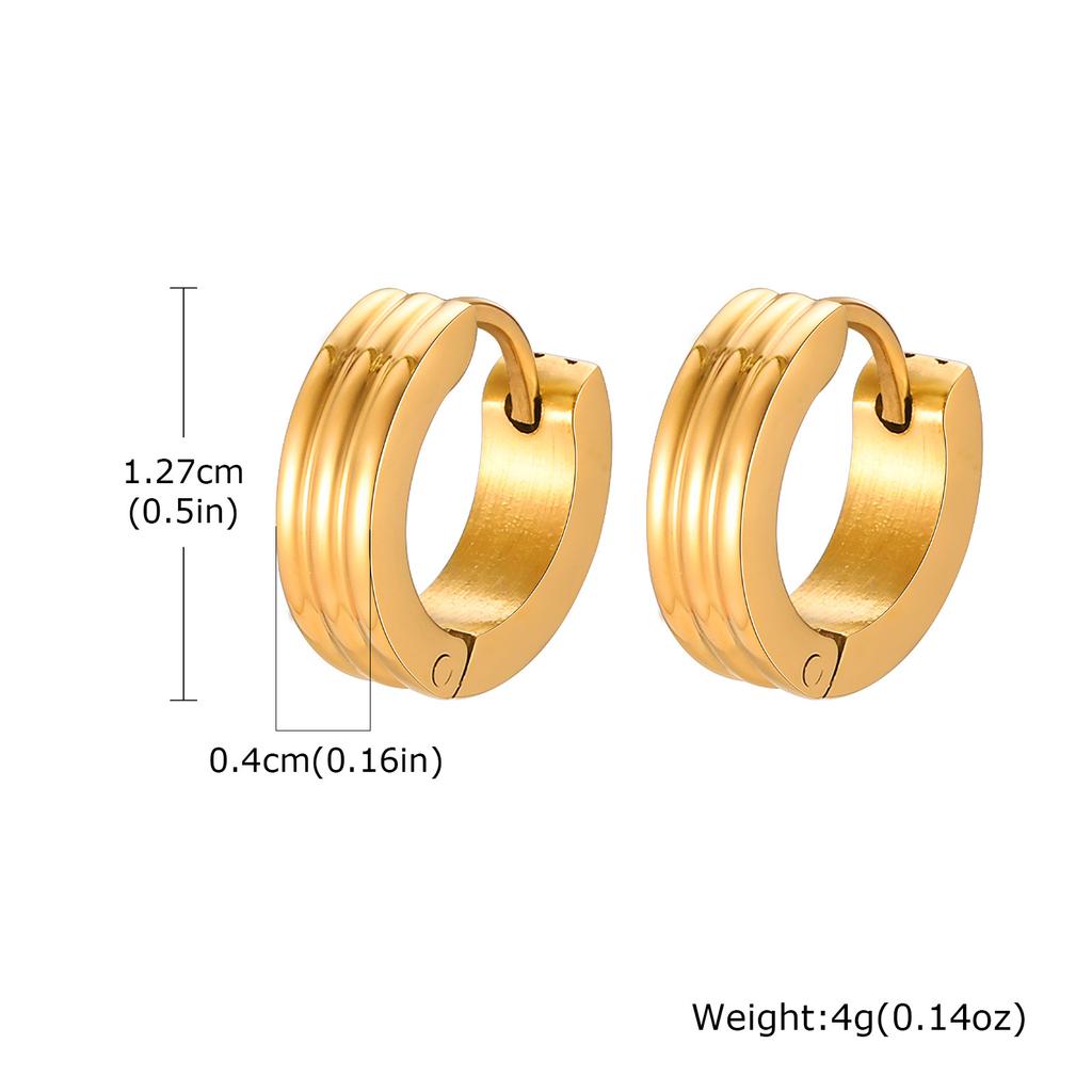 Goldfarbene Creolen für Männer Jungen,Hochwertige Anlaufgeschützte Vielseitige Circle Huggie Ohrringe,Schmuckgeschenke aus Edelstahl