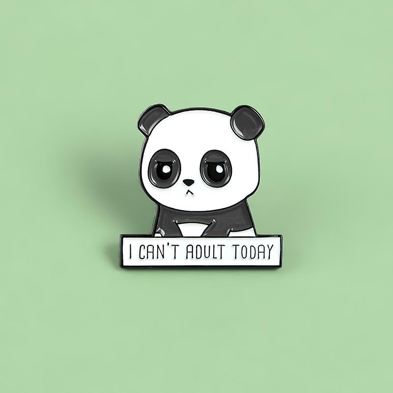 Adorable Panda & Mischievous Cat Brooch: Cute, Creative, Trendy Accessory