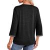 Women's T-shirt Solid Color Round Neck 3/4 Sleeve Top