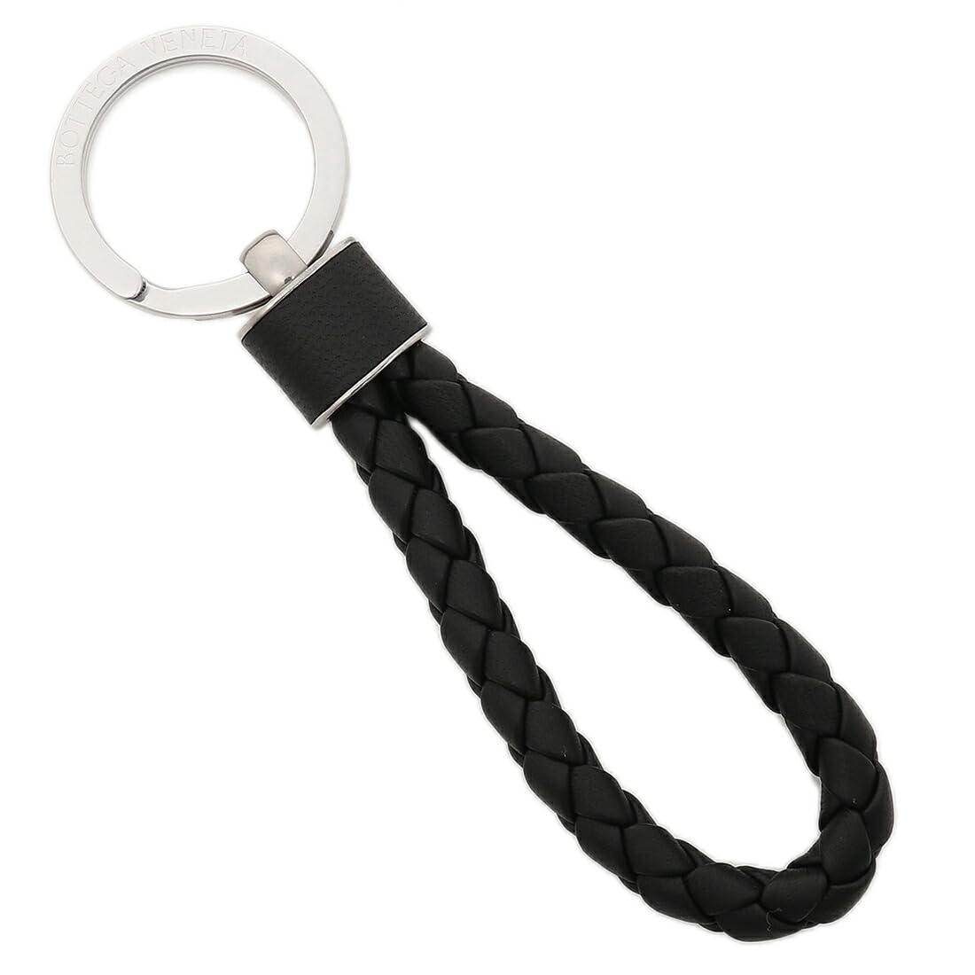 

BOTTEGA VENETA Intrecciato Key 709727VMAY18803 Ring, Black, [Used]