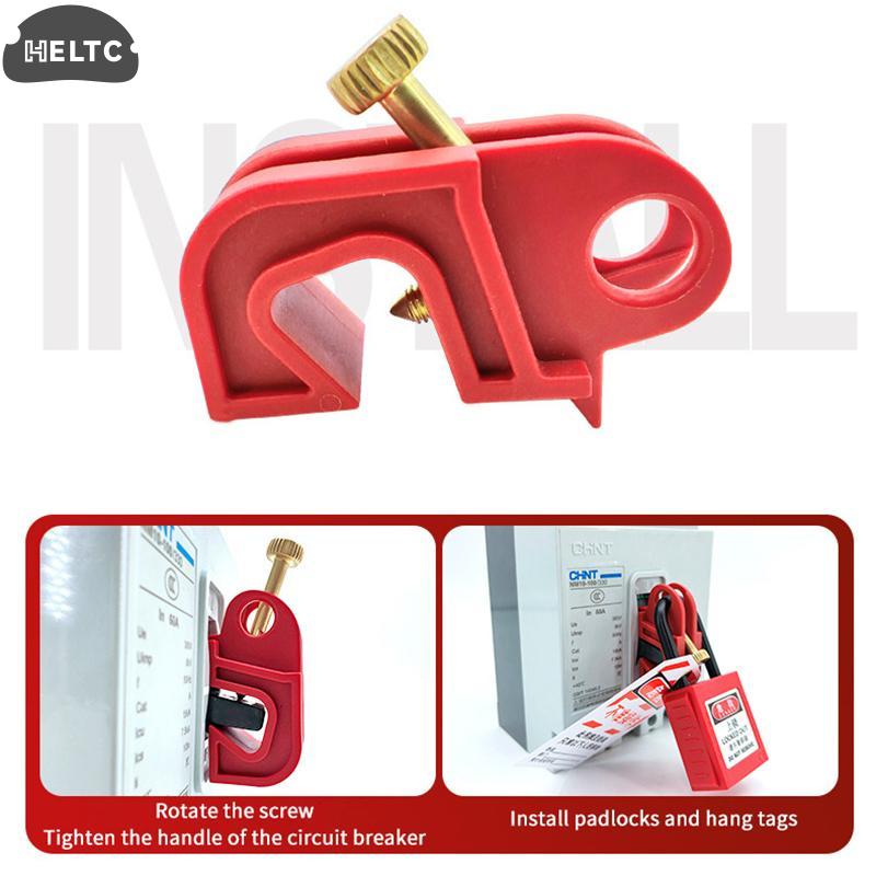 MCCB Circuit Breaker Lockout with Tool-Free Air Switch LOTO Device Safety Lock for Power Repair and Maintenance Task