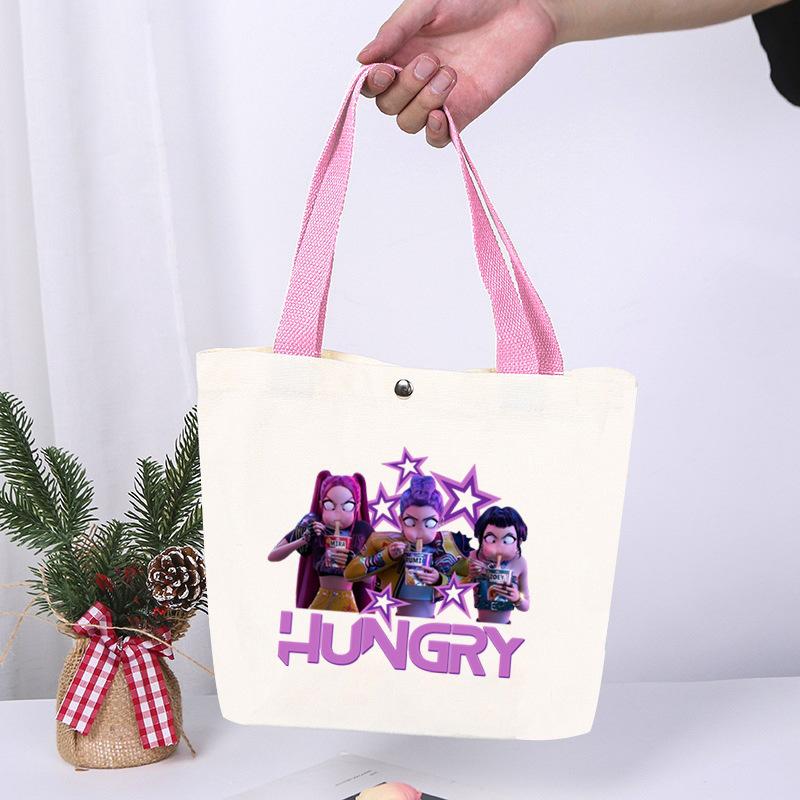 K-Pop Animation Cartoon Printing High Value Fashion Simple Canvas Bag Going Out Portable Shopping Bag Handbag