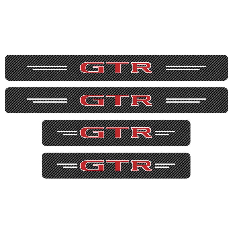 CBKSJY1 4Pcs Car Door Plate Carbon Fiber Threshold Protector Sticker For Nissan Nismo Almera Tiida Juke Teana Qashqai 350Z 370Z GTR