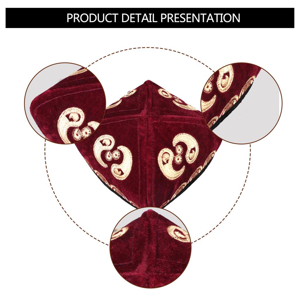 Ethnic Styles Embroidered Velvets Hat Cultural Enthusiasts Hat Unique Styles Hat for Fashion Enthusiasts