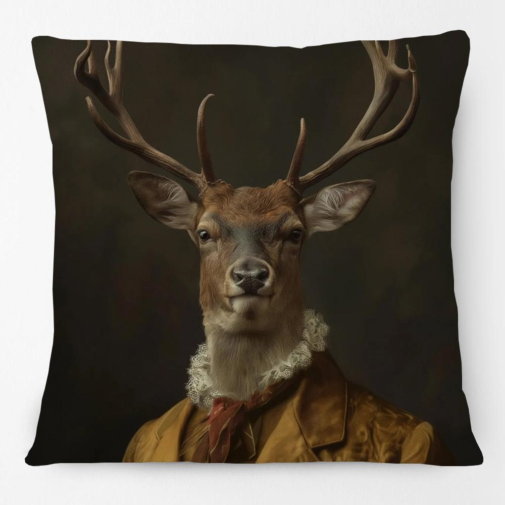 Animali Vittoriani Arte Scoiattolo Highlander Mucca Cervo Zebra Tasso Coniglietto Volpe Stampa Federa Copricuscino