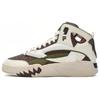 Comfortable Lightweight Shock Absorbing Durable High Top Basketball Shoes Men Sneaker Brown White T12M343215FCW