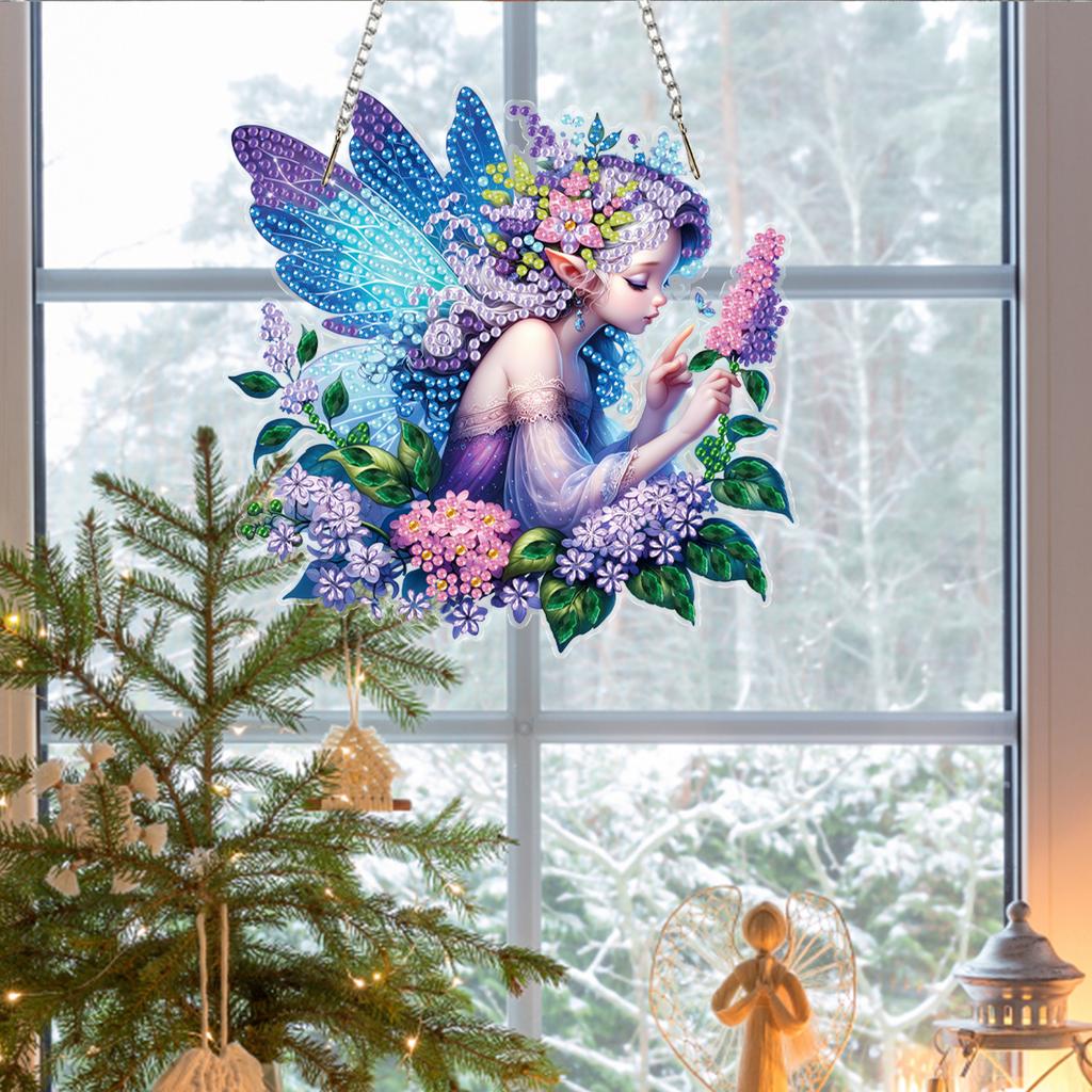 4Pcs Flower 2D Flat DIY Diamond Painting Kits Single Side Drill Hanging Gem Art Paintings Charm Crystal Painting Crafts Kit