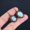 Larimar Earrings, Copper Electroformed Jewelry, Gemstone Earrings, Gift For Her Handmade Dainty Jewelry