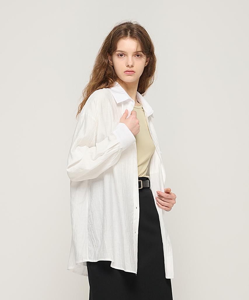 CARGOBROS FOR WOMAN Loose Fit Easy Long Shirt (White)