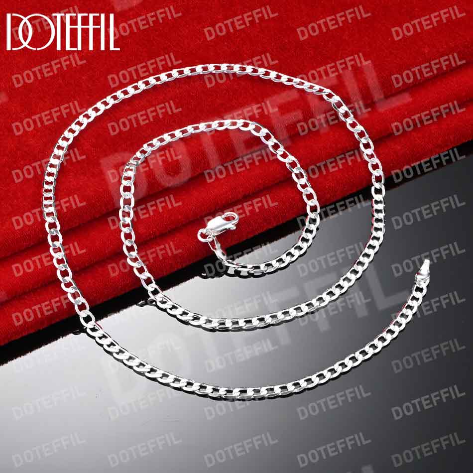 925 Sterling Silver 4mm Articulated Chain 18 Inch Necklace Fashionable Wedding Jewelry