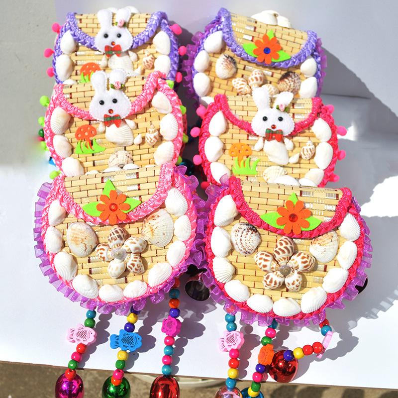 

Круглая плетеная сумка кроссбоди из бамбуковой соломки - Девичий живописный сувенир