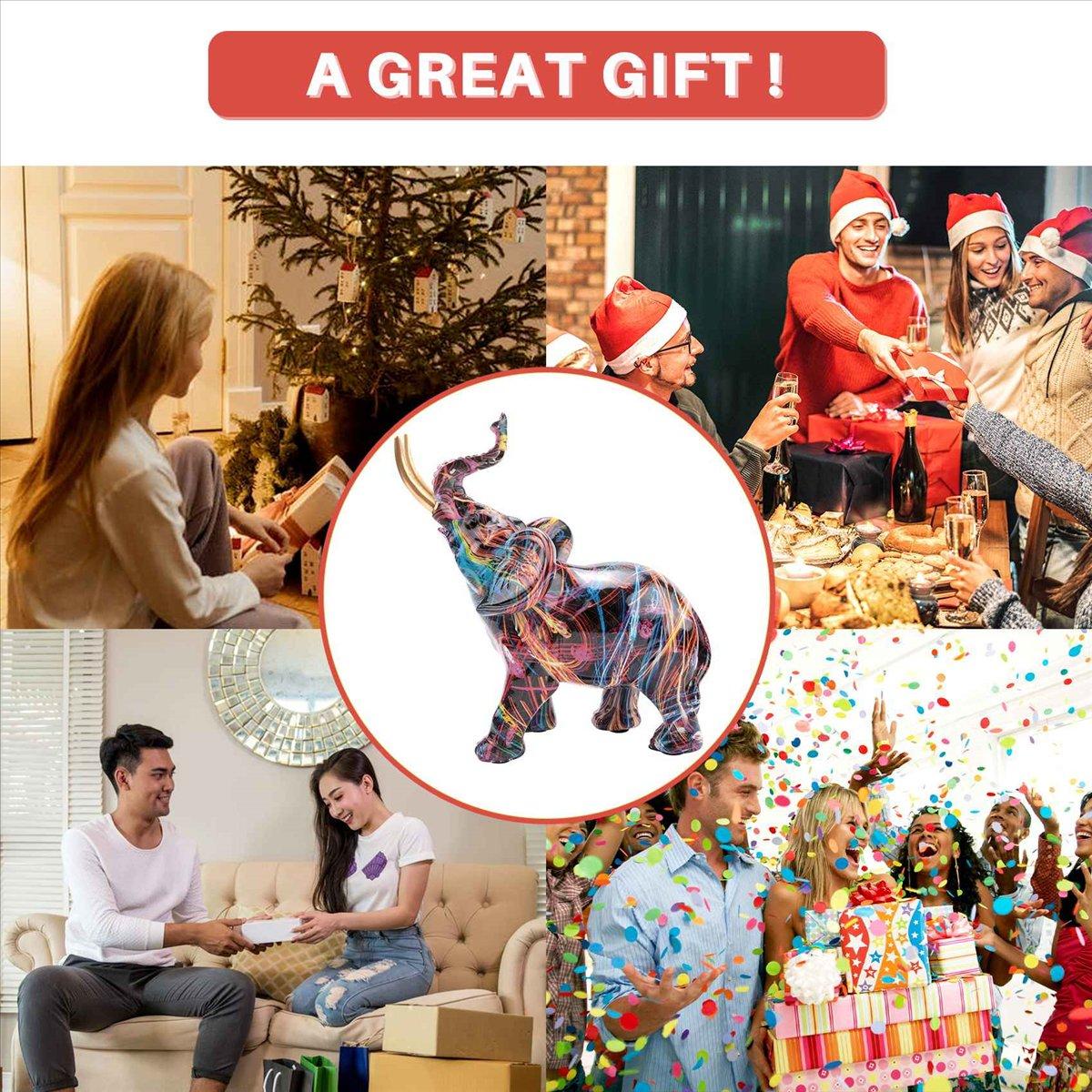 BHBL Nordic Painting Graffiti Elephant Sculpture Figurine Colorful Art Elephant Statue Resin Animal Statue Decor C China Mainland