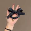 1pc Korean Fashion Cowboy Bow Sparkling Round Ball Pendant Hair Ring Suitable for Holiday Gifts Suitable for Women's Daily Commuting Wear
