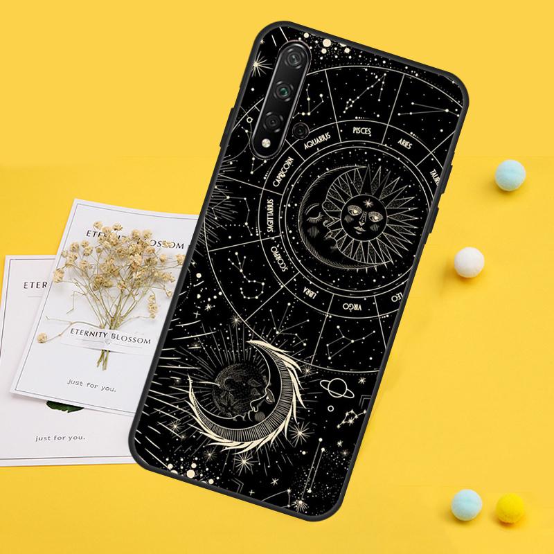 Crescent Moon Sun For Huawei Nova 7i 8i 11i 12i 12s 9 10 SE Y90 Y60 Y70 Y72 Y61 Y91 P30 P40 Lite P60 Pro Case