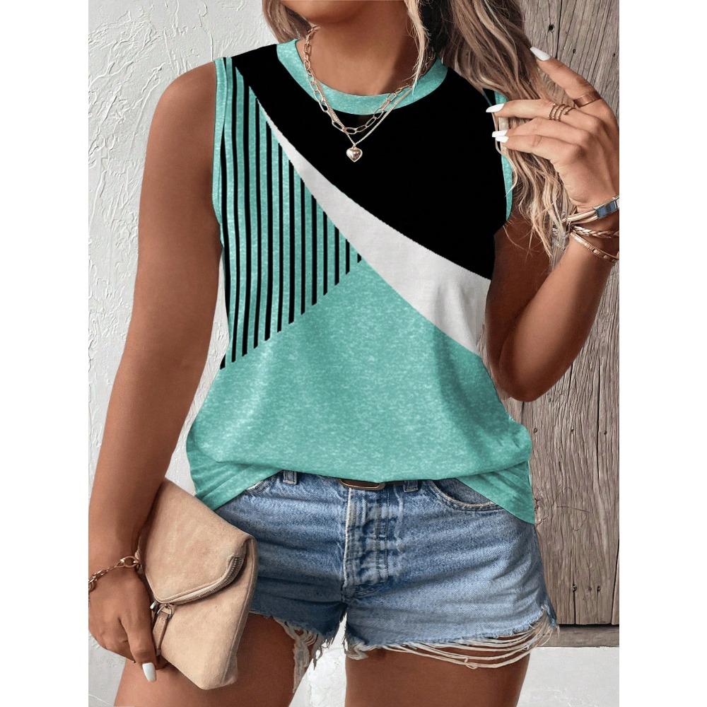Women s summer casual geometric printed vest S
