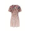 Women'S Abstract Painting Gradient Tie-Dye Flower Geometric 3D Printed Round Neck Short Sleeve Elegant Vacation  T-Shirt Dress