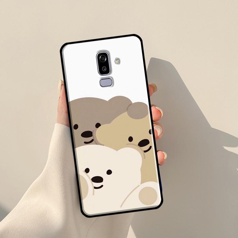 Brown Cartoon Cute Bear Case For Samsung Galaxy J3 J5 J7 2017 A3 A5 J1 2016 J4 J6 Plus A6 A7 A8 A9 J8 2018 Coque