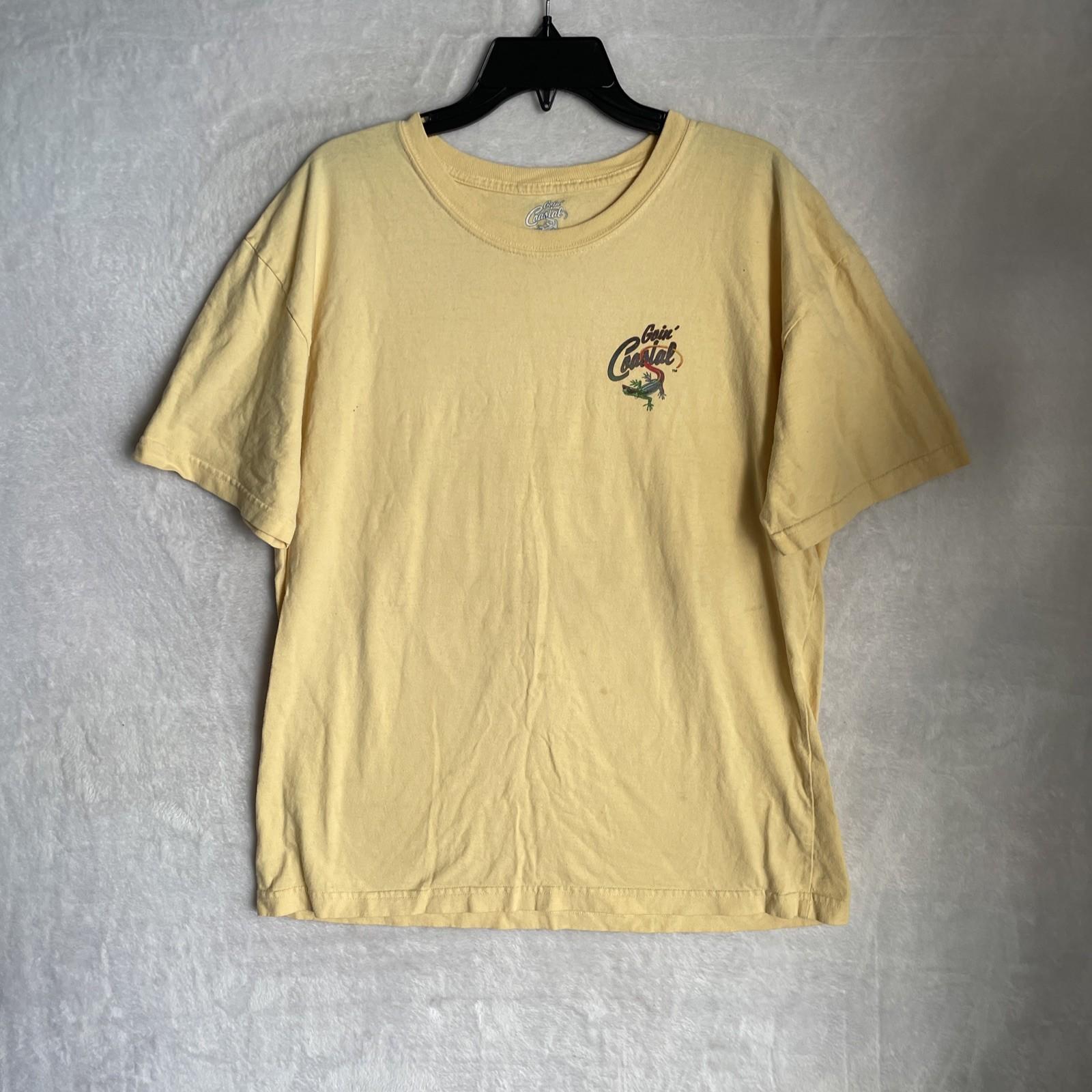Goin Coastal Mens T Shirt Yellow Graphic Large Cotton Crew Neck Short Sleeve S разноцветный