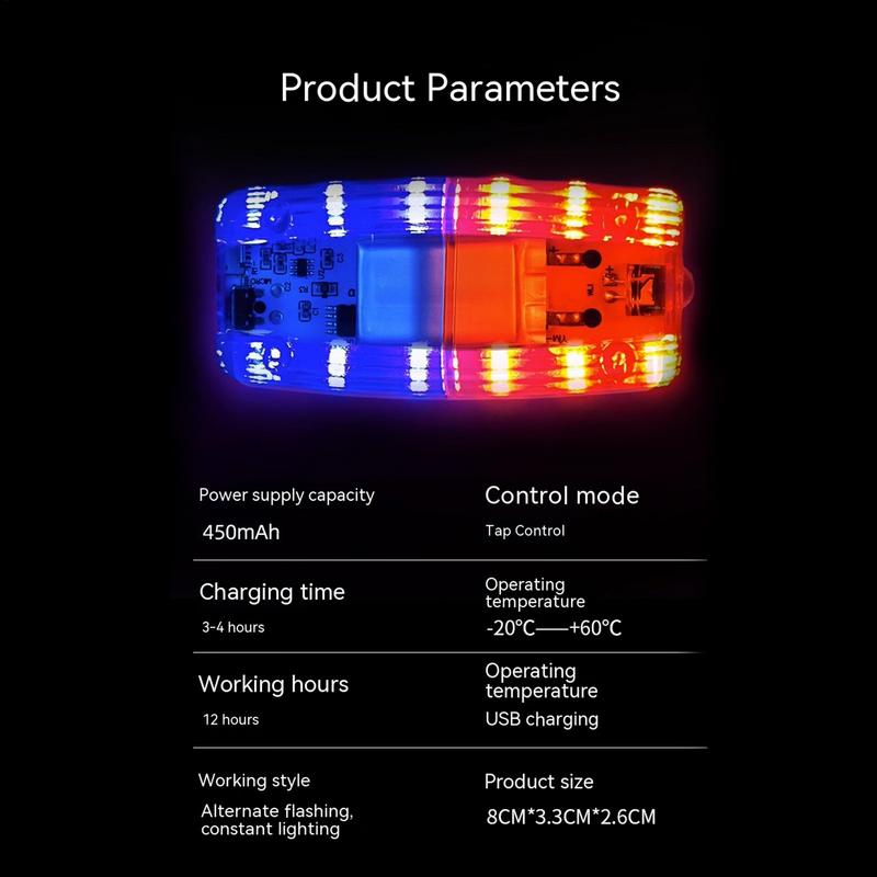 1 Stück Rotes Blaues LED Schulter Warnlicht mit Clip USB-Laden Nacht Laufen Reiten Sicherheits Patrouille Alarm Blitz Signal Stroboskop Lampe