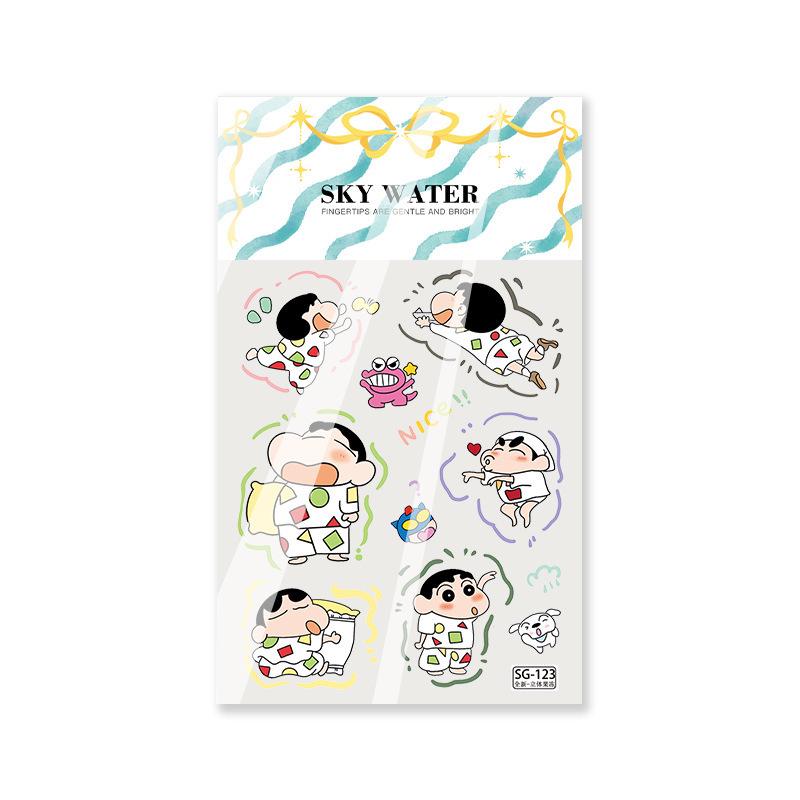 Crayon Shin-chan Pajama Party Jelly Stickers - Cute Cartoon DIY Decor Stickers