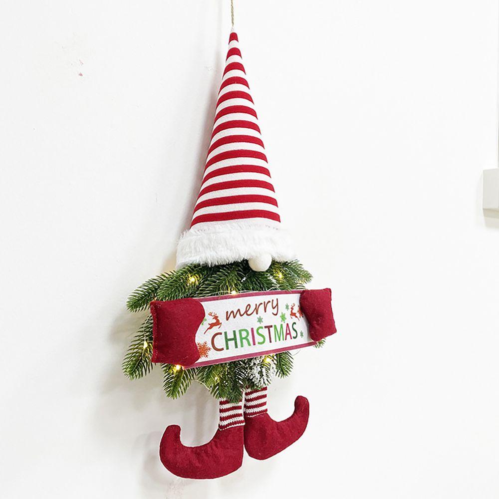 Branches Xmas Tree Ornament Christmas Swedish Gnomes Dangling Santa Claus Long Legs With Lights