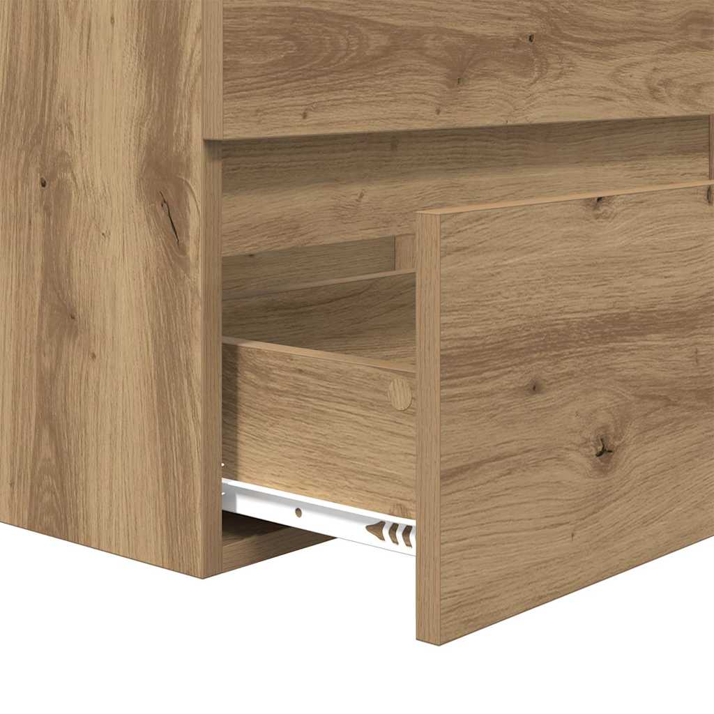 Bathroom Furniture Set 2 Pcs Artisan Oak Plywood and Metal