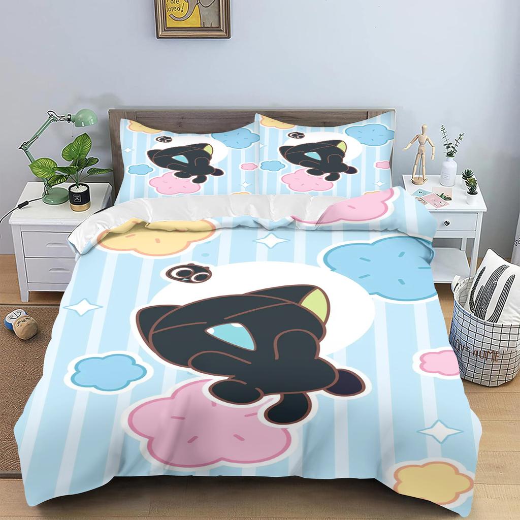 Luo Xiaohei Printed Polyester Children 3D Children'S King Size  Bedding Duvet Cover Set Cute Printed Cartoon Quilt Cover Home