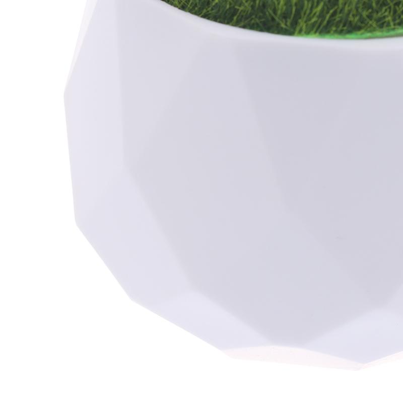5Pcs Flower Pot Round Planters With Artificial Lawn Vase White Plastic Thick Plants Flower Pot Home Garden Decorations