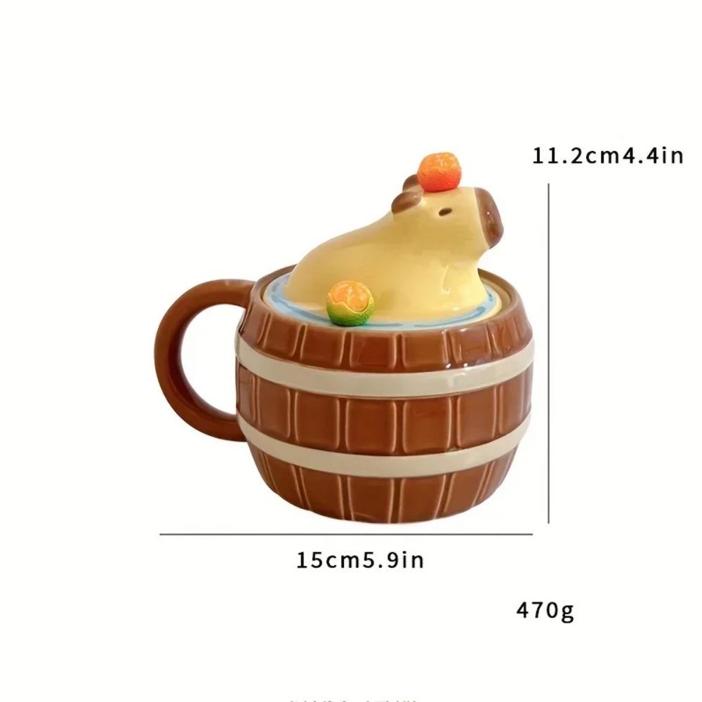 Ceramic Capybara Mug Cute Kawaii Coffee Cups Creative Capybara Water Bucket Cup Home