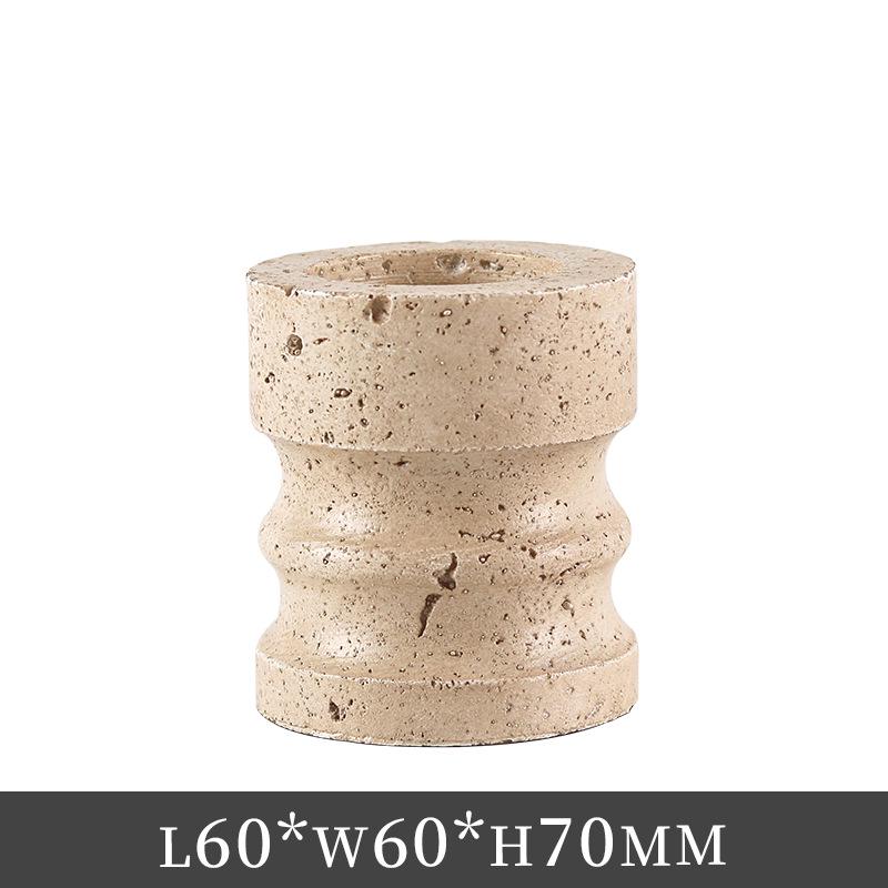 Wabi-Sabi Faux Travertine Decorative Fruit Bowl & Display Tray Set