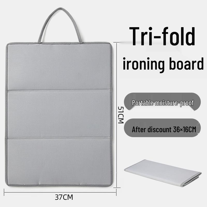 Трехскладная термостойкая портативная гладильная доска-подкладка - Складная, плоская и подвесная