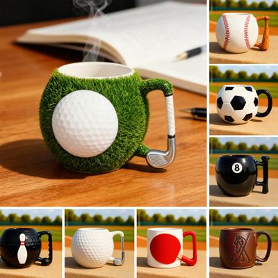 Mug Poignée Club de Golf Texture Balle de Golf Grande Capacité Tasse de Golf Cadeau pour Passionné de Golf Boisson