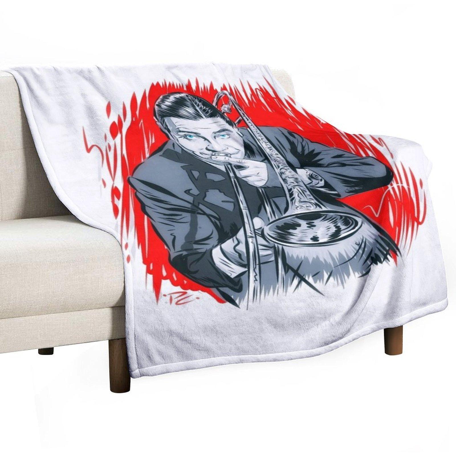 

Jack Teagarden - An illustration by Paul Cemmick Throw Blanket Softest Quilt Thermal Soft Plaid Blankets 30x40in