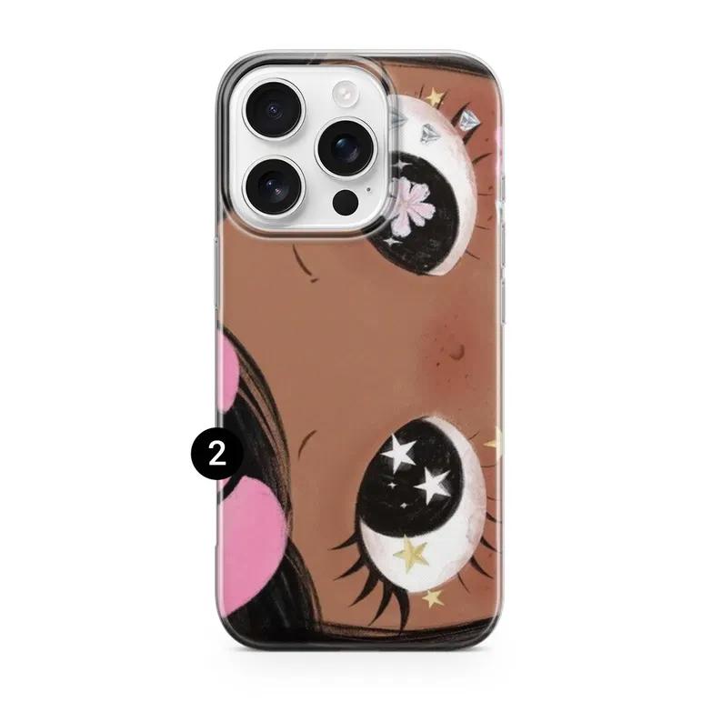 

Big Eyes Girl Phone Case For iPhone 17 16 16e 15 14 13 12 11 Mini Pro Max X XR XSMax 7 8 Air Plus Transparent Back Cover iPhone 13