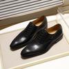 Leather Shoes Men's Leather British Business Oxford Shoes Brock Cowhide Handmade Dress Men's Shoes British Style