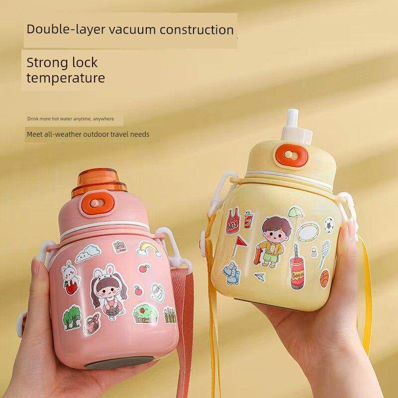 Cup Portable Outdoor Crossbody Strap Student Children's Cups School Special Large Capacity Vacuum Cup Straw Manufacturer