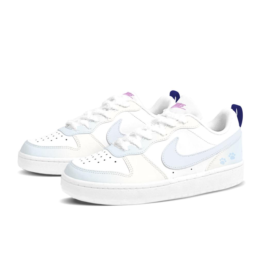 Nike Court Borough Sea Salt Coconut Low top Skateboard Shoes Women's Blue White FV8120-141(Team1121-)