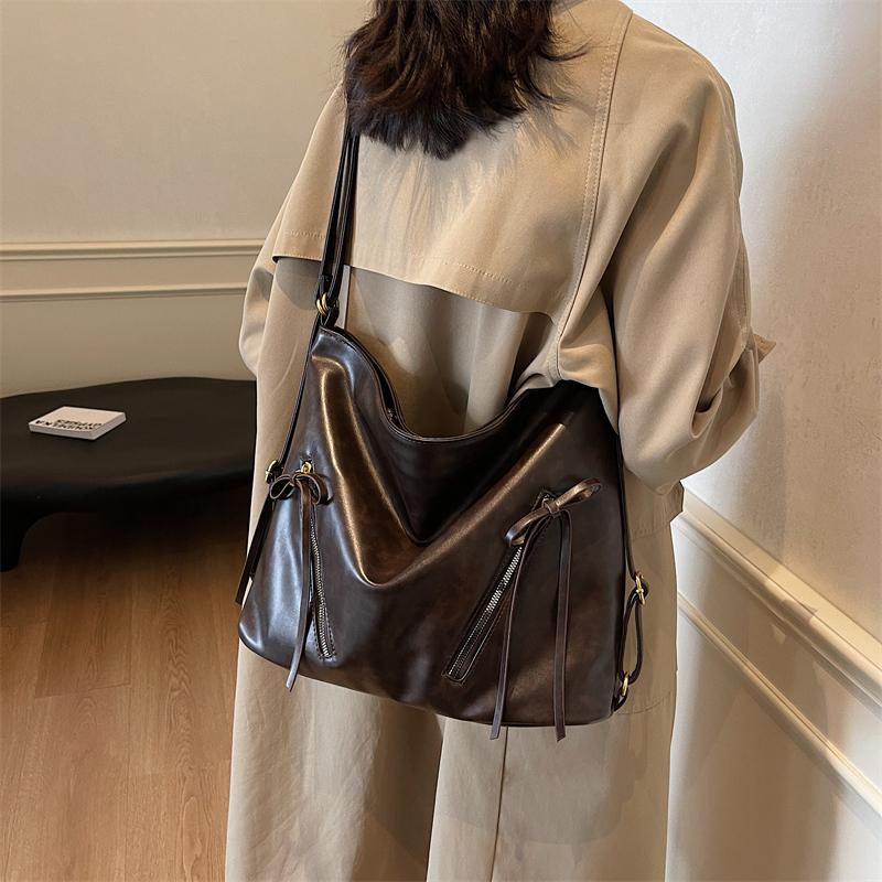 Multi-Function Backpack Soft Leather Women's Shoulder Bag Large Capacity Tote Bag Underarm Bag