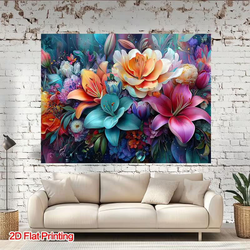 2D Vibrant Colorful Flowers Photography Backdrop Floral Lily & Tulip Party Background