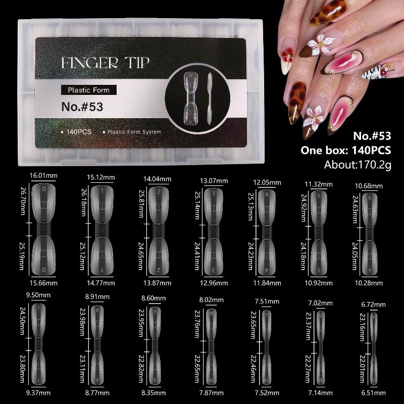 140Pcs 2 In1 Nail Dual Forms Quick Nail Extensions With Scale Crystal Armor Model Full Cover Tips Manicure Tool