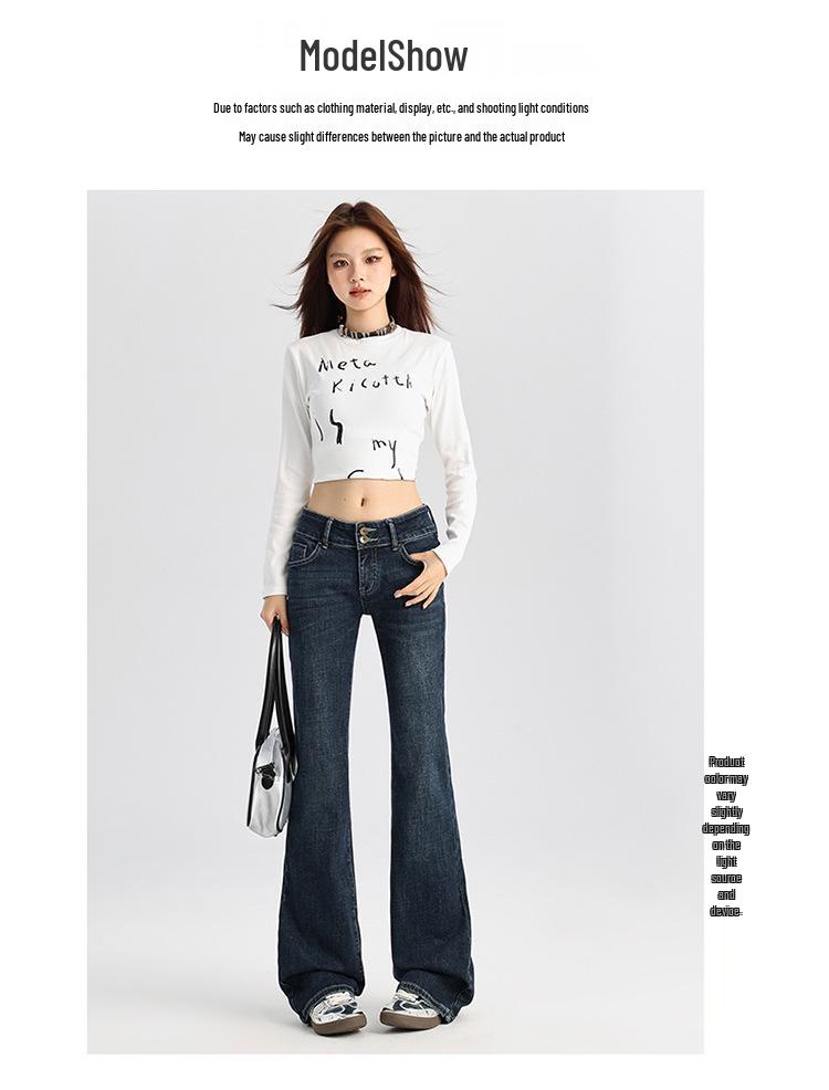 American Retro Spicy Girl Low-Rise Micro-Flare Bell Bottom Jeans - Women's Petite & Plus Length