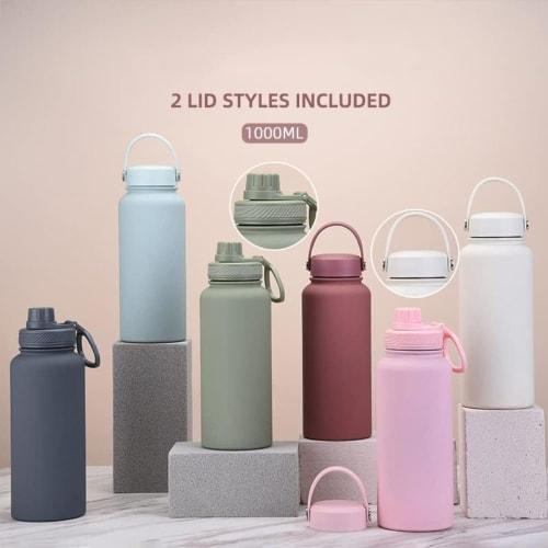 1 Liter Thermos Water Bottle, 1000ml Stainless Steel, Thermos Mug, Sports Bottle, Drink Bottle, Stylish, Vacuum Insulated, Keeps Hot or Cold, Direct D