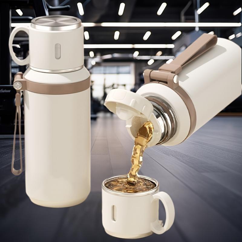 600ml Sport-Thermosflasche 316 Edelstahl Isolierte Thermoskanne Auslaufsicher mit Klappdeckel für Fitnessstudio, Radfahren, Wandern