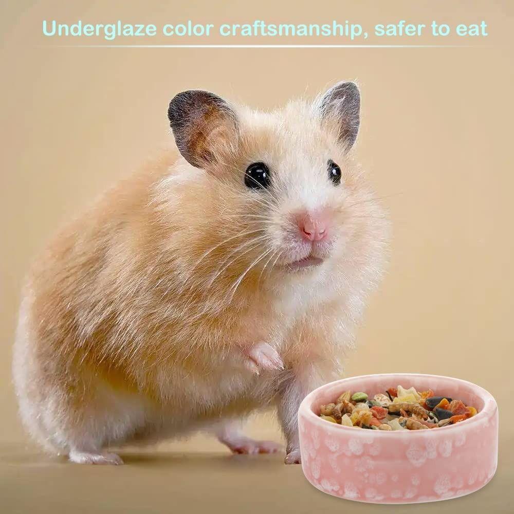 Small Animals Chew-Resistant Food and Water Dish Hamster Ceramic Food Bowl Pet Feeding Bowl