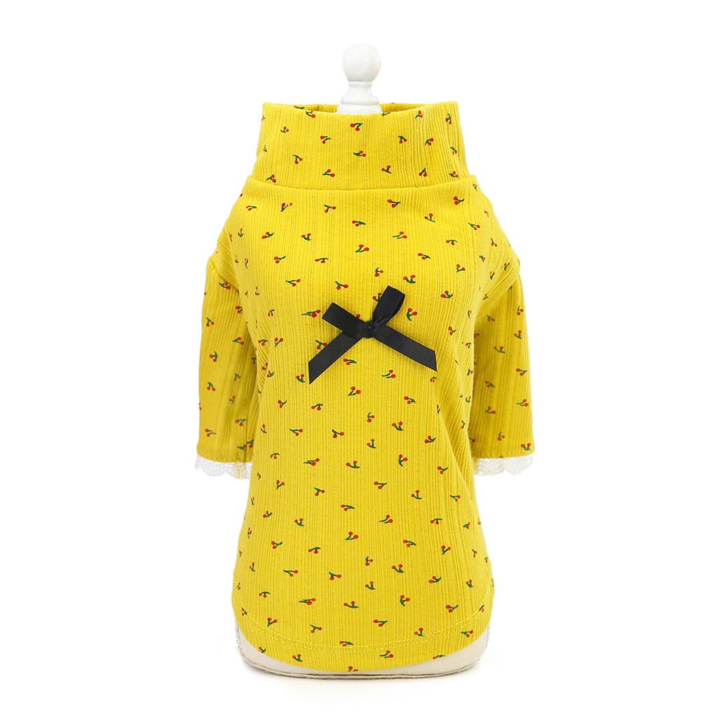 Pet clothes and winter dog clothes bow bottoming shirt