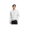 Li Ning Sports Lifestyle Series Letter Round Neck Pullover Loose Sweatshirt Men sweatshirt Flower-Gray Deep-Antarctic-Gray AWDT379-1