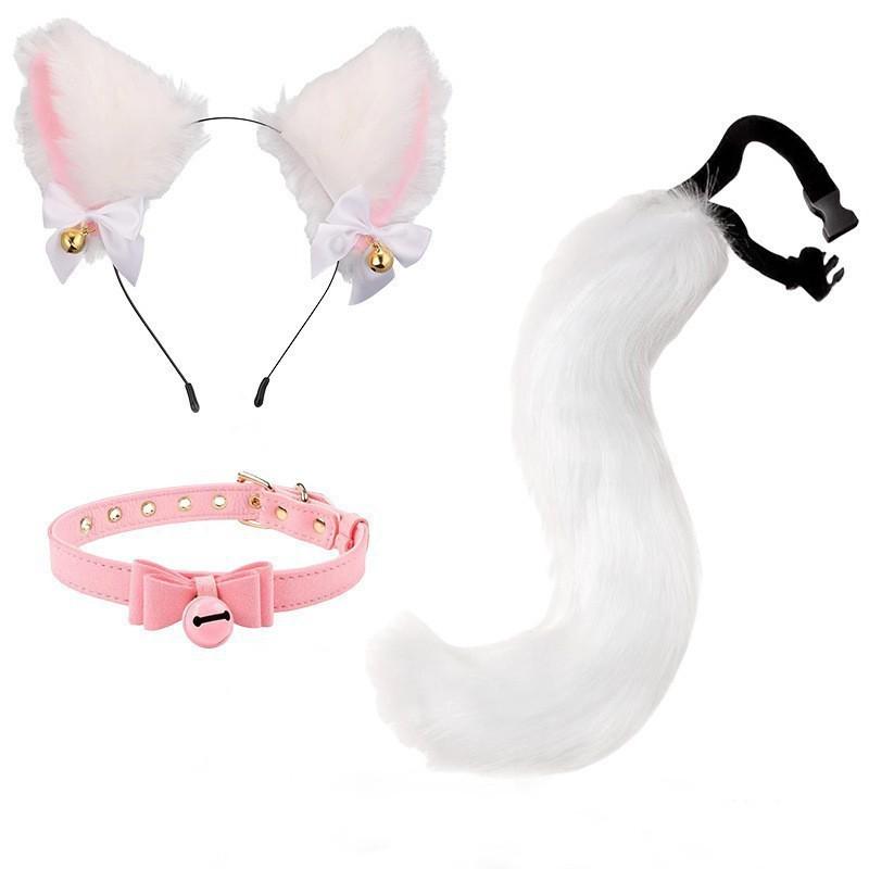 Cat Ear Bell Headband & Hairpin Set - Festive Headdress