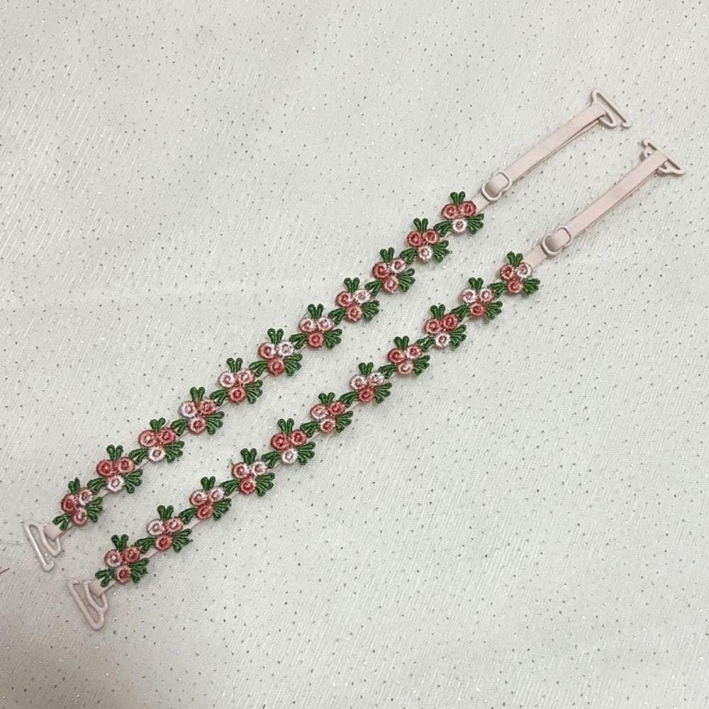 Regalo Creativo Spalline Reggiseno Floreali Rimuovibili Pizzo Anti-scivolo Spalline Floreali Decorative Regolabili