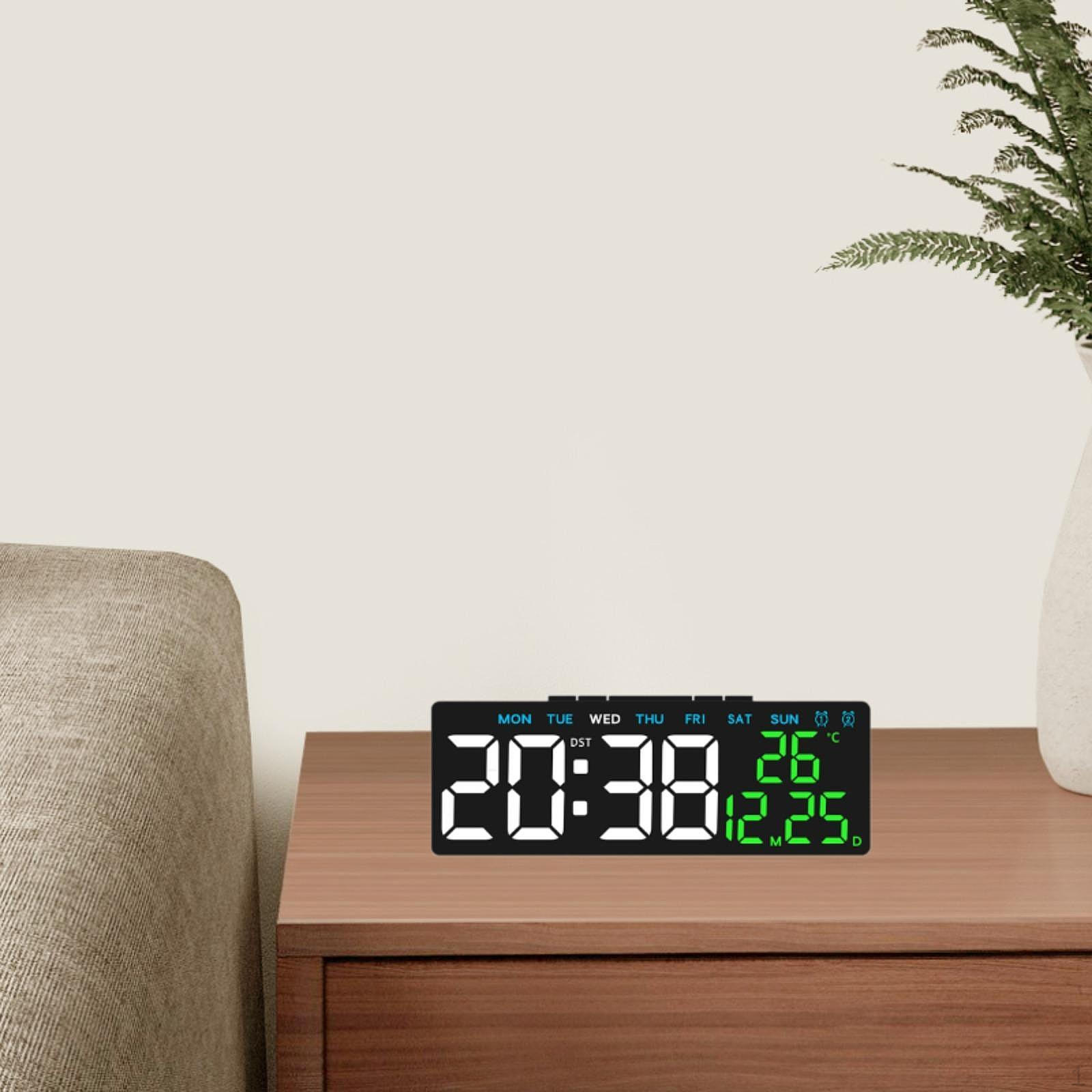 

Цифровой будильник с электрическим настольным 3-уровневым регулятором яркости, многоцелевой светодиодный светильник для домашнего декора Black Shell_White Time