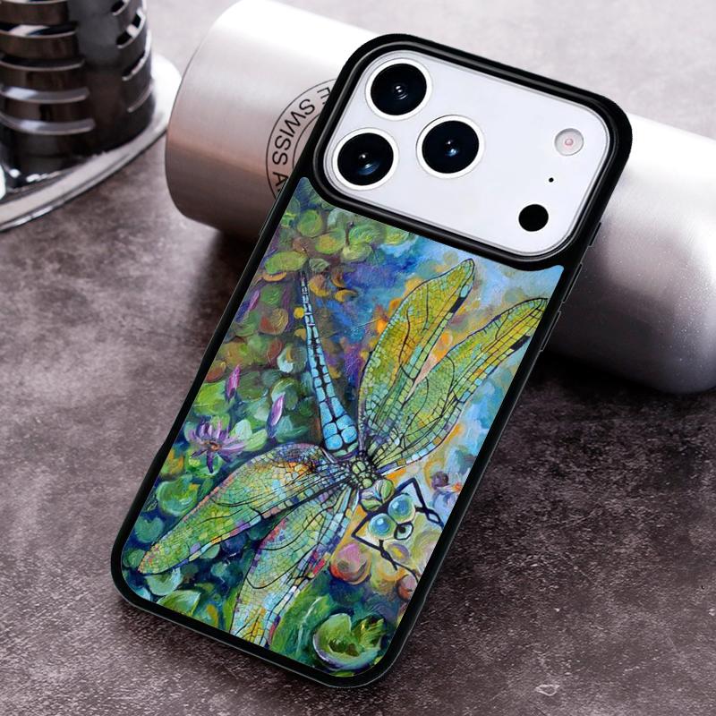 Luxury Dragonfly Phone Case for iPhone 17 16 15 Pro Max Air 14 13 12 11 Plus Shockproof Capa Cover